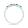 thumbnail image 2 of Angara Natural 0.25 Ct. Emerald with Diamond Non Eternity Wedding Band in Sterling Silver for Women (Ring Size: 12), 2 of 9