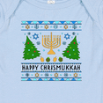 thumbnail image 3 of Inktastic Happy Chrismukkah Sweater Style with Menorah and Trees Baby Romper Coveralls, 3 of 4