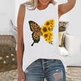 thumbnail image 2 of Women's Tank Tops Camisole Spring Sunflower Print O Neck Sleeveless T-Shirt Vest Undershirts,White,XL, 2 of 6