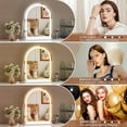 thumbnail image 5 of Hasipu 11"×14" Arched LED Makeup Mirror with Lights White Vanity Mirror 3 Light Modes for Bathroom & Dressing Table, 5 of 8