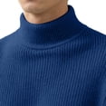 thumbnail image 5 of TKKCS Mens Mock Neck Ribbed Knit Sweater Loose Fit Soft Warm Fall Winter Casual Long Sleeve Pullover Sweaters Navy XL, 5 of 6