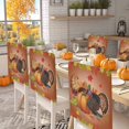 thumbnail image 2 of Thanksgiving Turkey Pumpkin Chair Covers Set of 6 Fall Maple Leaves Harvest Chair Back Covers Stretch Removable Washable Slipcovers Protector for Dining Room Kitchen Party Decor, 2 of 5