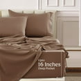 thumbnail image 3 of Lux Decor Collection Twin XL Size 4 Piece Sheets Set - Microfiber Deep Pocket Bed Sheets & Pillowcases - Taupe, 3 of 8