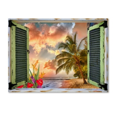 Leo Kelly 'Tropical Window to Paradise IV' Canvas Art