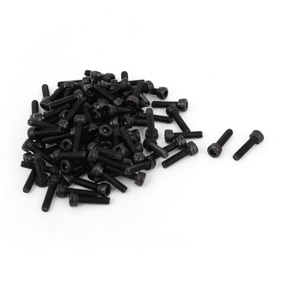 Unique Bargains M3 x 12 Alloy Steel Hex Bolt Socket Head Cap Machine Screws Black 100 Pcs