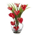thumbnail image 1 of Nearly Natural 1530-R D 15.5 in. Calla Lily & Grass Artificial Arrangement in Vase, Red, 1 of 2