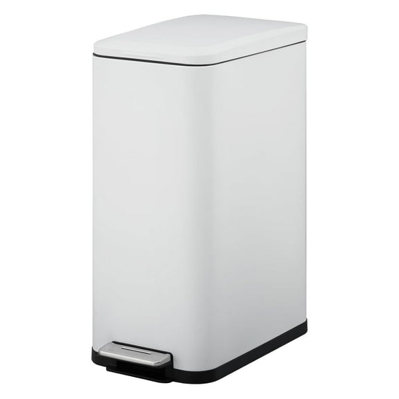 13 Gallon Kitchen Trash Can, Stainless Steel Step Garbage Bin with Soft-Close Lid & Removable Bucket, Fingerprint Proof, Slim for Narrow Spaces, Bathroom or Office
