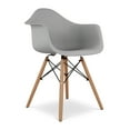 thumbnail image 3 of Modholic Eiffel Armchair With Wood Legs, Gray (Set Of 4), 3 of 6