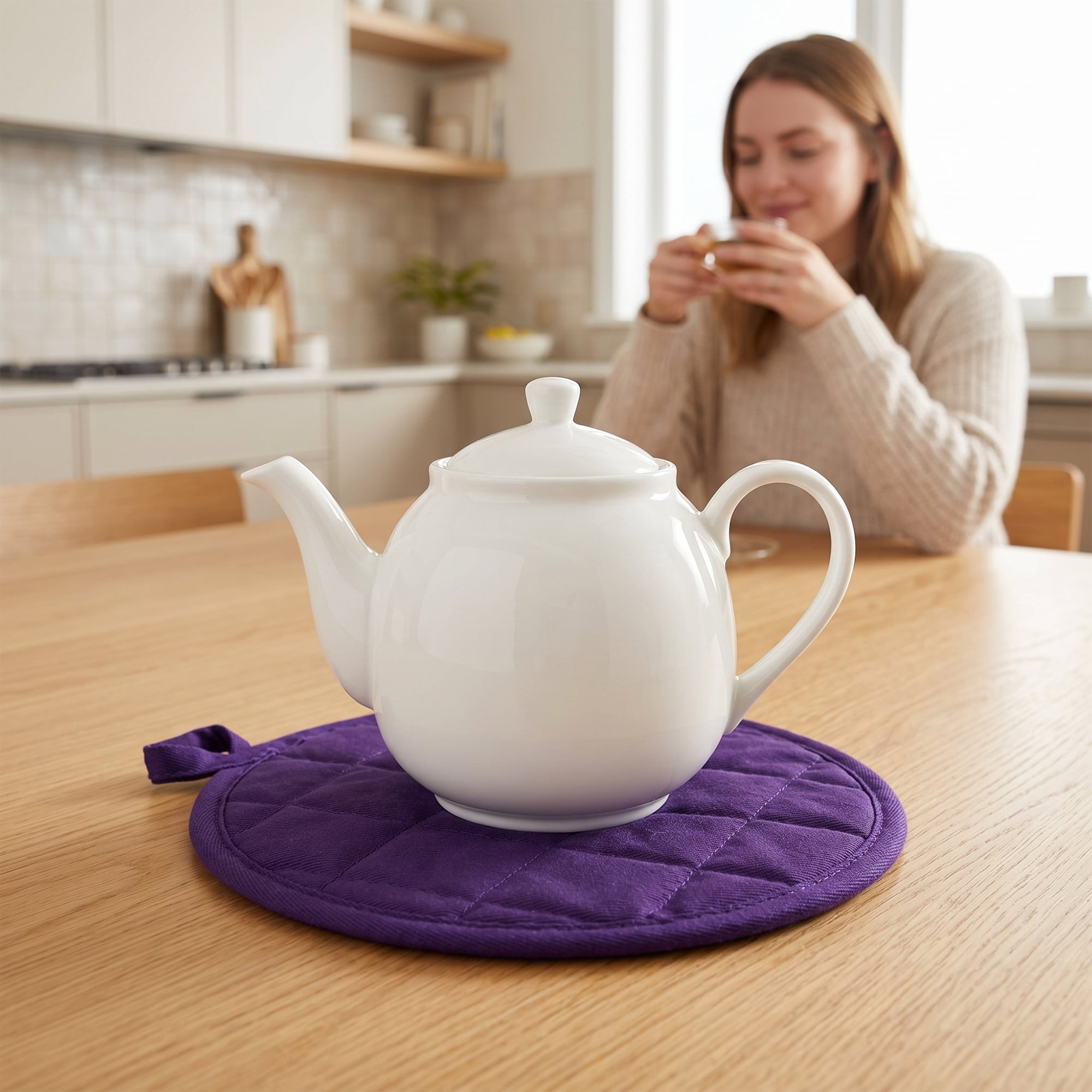 Unique Bargains 2 Pcs Pot Holders Heat Resistant Trivets Non Slip Hot Pads for Kitchen Purple blue 7.1"x7.1"
