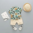 thumbnail image 3 of Fesfesfes Toddler Kids Baby Boys English alphabet Shirt Tops Shorts Clothes Set, 3 of 9