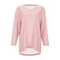 thumbnail image 3 of Casual Tops for Women Long Sleeve off Shoulder Ladies' Summer Fashion Casual V Neck Slim fit Long Sleeved Base Sleeve T Shirt Solid Color Top Round Neck T Shirt Womens Short Sleeve Tops Casual Tall, 3 of 3