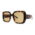 thumbnail image 3 of Womens Mod Large Rectangle Butterfly Chic 90s Designer Sunglasses Tortoise Light Brown, 3 of 4