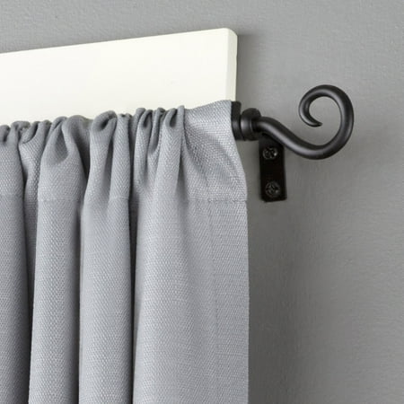 Medieval Hook Window Curtain Rod 48 To 86 Inch Black 1 2 Inch