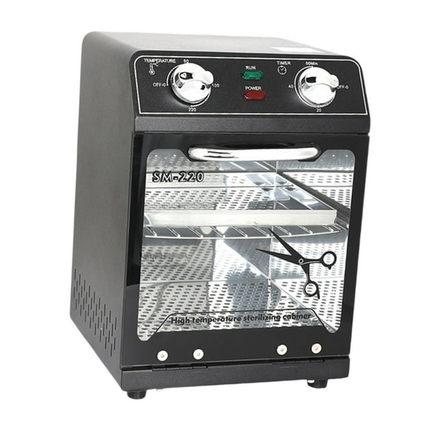 Gabinete de limpieza de herramientas de manicura Salvador Esterilizador de peluquería Negro