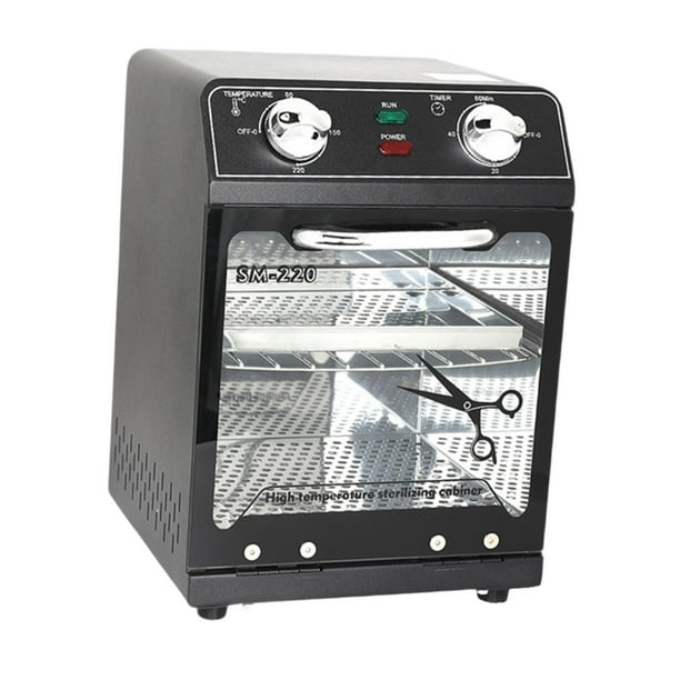 Gabinete de limpieza de herramientas de manicura Salvador Esterilizador de peluquería Negro