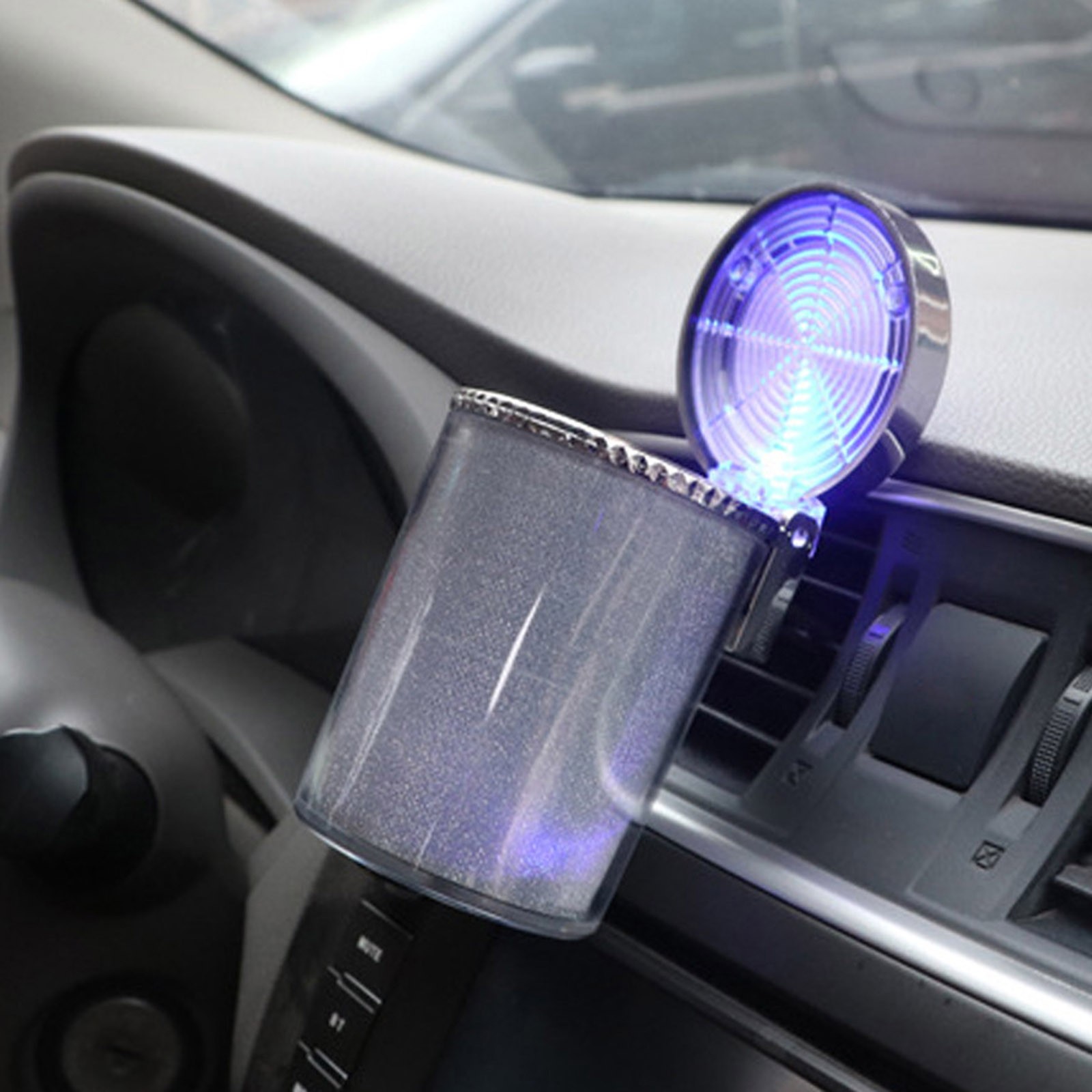 2 PCS Car Ashtray With Cover Hanging Invisible With LED Light Car Ashtray(Board