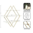 thumbnail image 3 of Kate and Laurel Daxton Modern Wood and Metal Diamond Wall Shelf, 31 x 8 x 31, White and Gold, Glam Geometric Wall Organization for Bathroom Storage or Living Room Display, 3 of 10