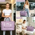 thumbnail image 4 of EXTREE Large Travel Duffel Bag Women Weekender with Shoe Compartment for Gym Hospital, 4 of 9