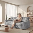 thumbnail image 5 of BEHOST 55" Loveseat Couch with Extra Deep Seats, Chenille 2-Seater Sofa with Side Storage & 2 Pillows，Cloud Sofa for Living Room & Small Spaces，Dark Gray, 5 of 10