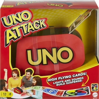UNO Attack Card Game For Family Night with Card Launcher featuring Lights & Sounds