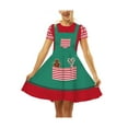 thumbnail image 2 of Robe de Noël Laid Grande Taille pour Femmes Manches Courtes Robe Ligne A Décontractée Robe de Soirée Costume Arbre de Noël, 2 of 6