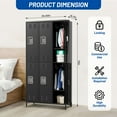 thumbnail image 3 of Ataucjin 6 Doors Metal Storage Locker with 12 Hooks and 6 Shelves, Metal Lockers for Employees, 72 Inch Tall Steel Storage Locker for Home, Office, Gym, School, Assembly Required, 3 of 8