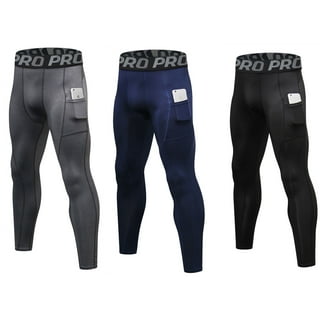 BUYJYA 3Pack Men's Compression Pants Gym Tights Mens Leggings for ...