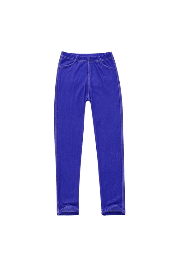 Yuanyu Kids Girls Footless Skinny Pants Child Pencil Pants Stretch Trousers 3-12 Years