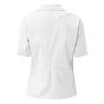 thumbnail image 4 of BADHUB Women's Casual Blazer Short Sleeve Lapel Open Front Work Office Suit Jacket White M, 4 of 4