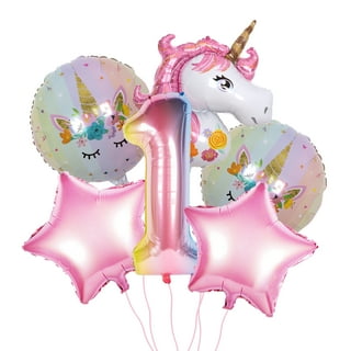 Unicorn 5th Birthday Party Decorations for Girls, Unicorn Birthday Party  Supplies, Unicorn Balloons Happy Birthday Banner, HI FIVE Foil Balloons