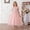 Pink, variant on Dress for Girls Size 7-8Y Kids Elegant Short Sleeve Round Neck Birthday Pageant Party Dress Dresses for Girls