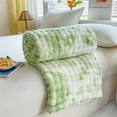 thumbnail image 4 of Soft Fleece Throw Blanket - Lightweight Office Nap Cover Sofa Bed Couch Wrap Warm Air Conditioning Blanket Dorm Room Essential Gift(Green), 4 of 6