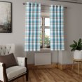thumbnail image 2 of Ambesonne Checkered Grommet Curtain, Pastel Fresh Summer, 50" x 54", Aqua Turquoise Pink, 2 of 6