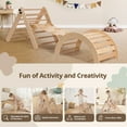 thumbnail image 3 of Pikler Triangle Set, Caveen 8 in 1 Montessori Climbing Set, Wooden Climbing Toys, with Arch, Ramp, Ladder, Tent and Cushion, Indoor Jungle Gym for Toddlers 0.5-6 Years Old, 3 of 8