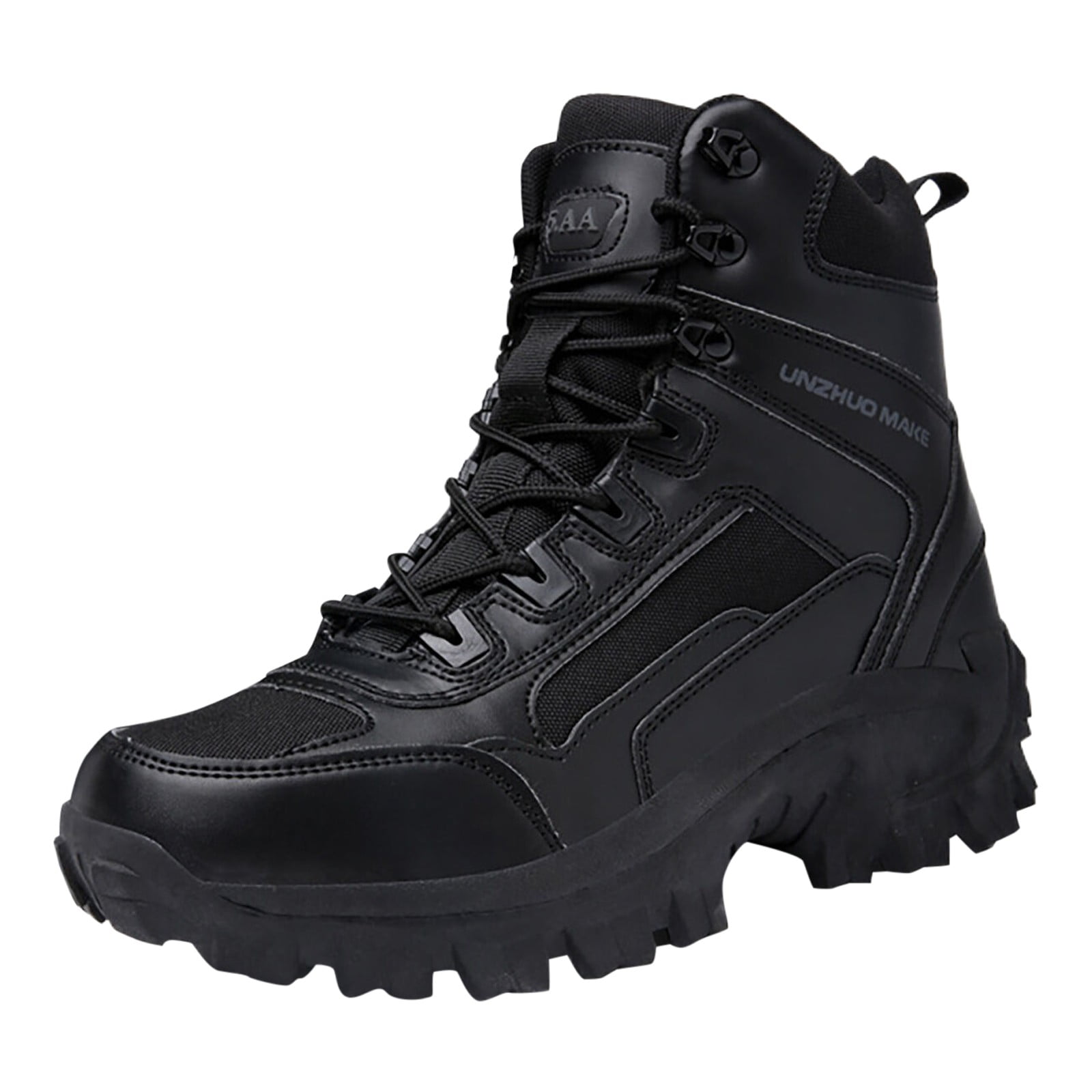 Black work boots with zipper clearance