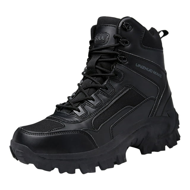 Men's Ankle Boots Comfortable Breathable Hiking Camping Durable Non- Side Zipper Work Boots for All-Day Use