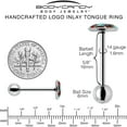 thumbnail image 5 of Body Candy 14G Christmas Tongue Ring - 316L Steel Straight Barbell Winter Holiday Wiener Dog Tongue Piercing for Women Men, 5 of 8