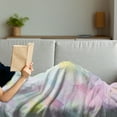 thumbnail image 3 of Abstract Soft Flannel Fleece Throw Blanket, Geometrical Vibrant Rainbow Themed Pastel Colored Rhombus Pattern Hipster Style, Cozy Plush for Indoor and Outdoor Use, 60" x 80", Multicolor, by Ambesonne, 3 of 5