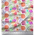 thumbnail image 1 of Soimoi Velvet Fabric Coral,Starfish & Sea Shell Ocean Print Fabric by Yard 58 Inch Wide, 1 of 1