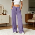 thumbnail image 7 of Admvng Womens Pants Elastic Waist Solid Leisure Yoga Pants, 7 of 7
