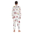 thumbnail image 7 of 1 Piece Adult Onesie Pajamas Cozy & Loose-Fit Sleepsuit Loungewear with Pockets Red Fiery Awesome Patterns Small, 7 of 7