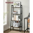 thumbnail image 3 of VASAGLE Ladder Shelf, 4-Tier Bookshelf, Storage Rack, Bookcase with Steel Frame, for Living Room, Home Office, Kitchen, Bedroom, Industrial Style, Hickory Brown and Matte Black, 3 of 6