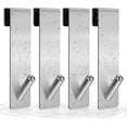 thumbnail image 1 of 4 ganchos para puerta de ducha, ganchos para colgar toallas de acero inoxidable, sin taladrar en la puerta de ducha sin marco para baño (plateado) JM, 1 of 5