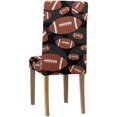 thumbnail image 4 of ABPHQTO Funda protectora para silla elástica con azulejos de fútbol marrón y negro, funda protectora para asiento para comedor, Hotel, boda, fiesta, juego de 4, 4 of 4