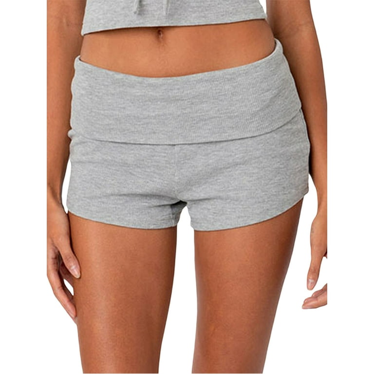 Elippeo Women s Pajama Shorts Solid Color Stripe Low Waist Slim Comfy Sleep Shorts Summer Casual Pajama Bottoms