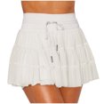 thumbnail image 1 of Mgmyaa Women's Skorts Solid Color Lace Up Mesh Pleated Skirt Mini Skirt, 1 of 5