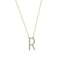 thumbnail image 5 of Imperial 1/20Ct TDW Diamond Alphabet R Pendant Necklace for Women in Yellow Gold Plated Sterling Silver, 5 of 6