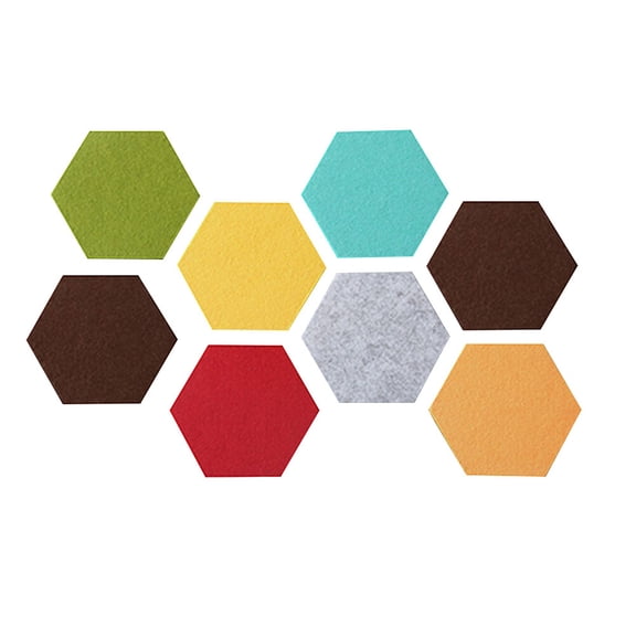 LOLIPPYY 8-Piece Colorful Hexagon Felt Wall Stickers Multifunctional Message Board for Wall Decoration (Random Colors)