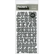 American Crafts 6 x 11 Black Flocked Chipboard Solid Stickers, 91 Piece Arts and Crafts