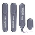 thumbnail image 1 of Uxcell Glitter Highlighter, 3 Pack Bling Water Based Broad Tip Writing Marker Pens Cute Pastel Colored Highlighter Studying Supplies for Office Home Daily Use, Dark Purple, 1 of 6